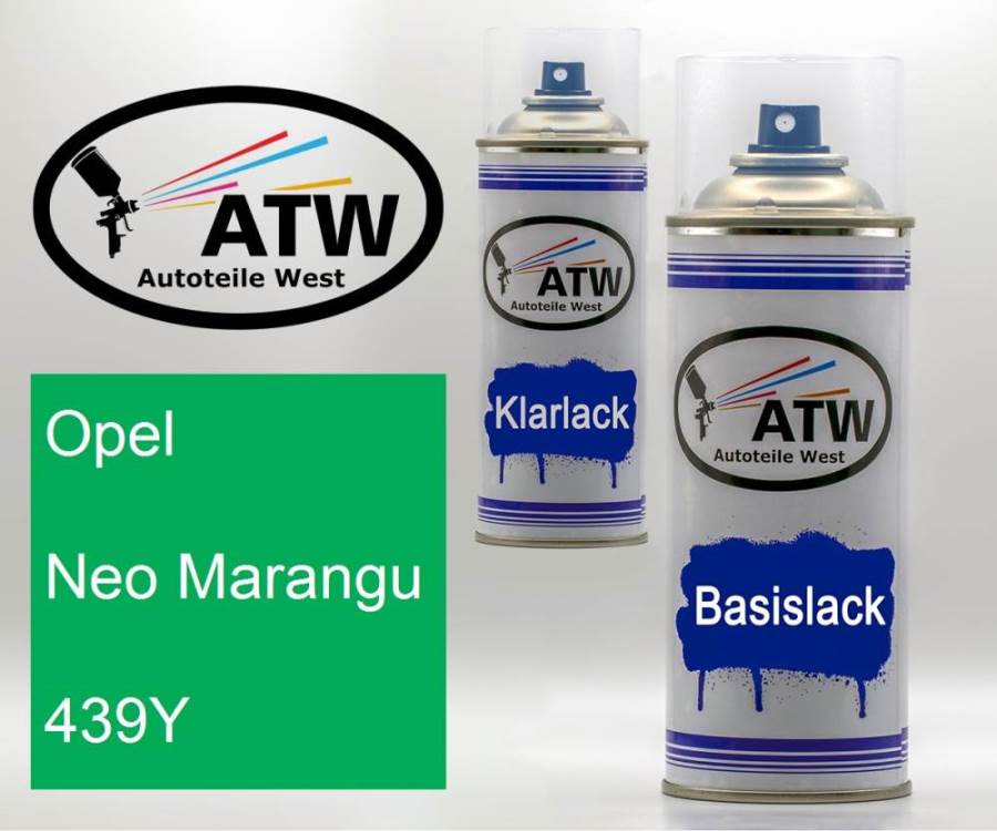 Opel, Neo Marangu, 439Y: 400ml Sprühdose + 400ml Klarlack - Set, von ATW Autoteile West.